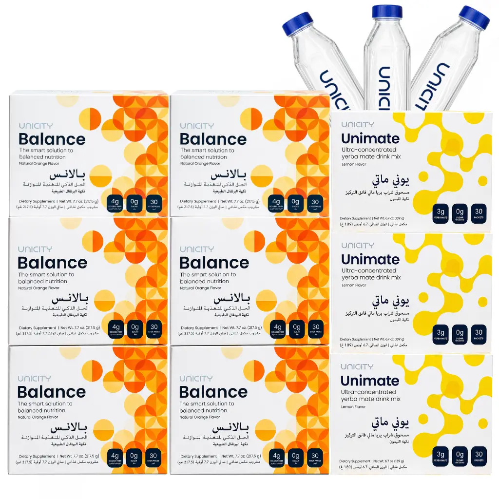 feel great ae package 90 days package product image باقة فيل جريت 90 يوم من يونيستي – Balance برتقال وUnimate ليمون